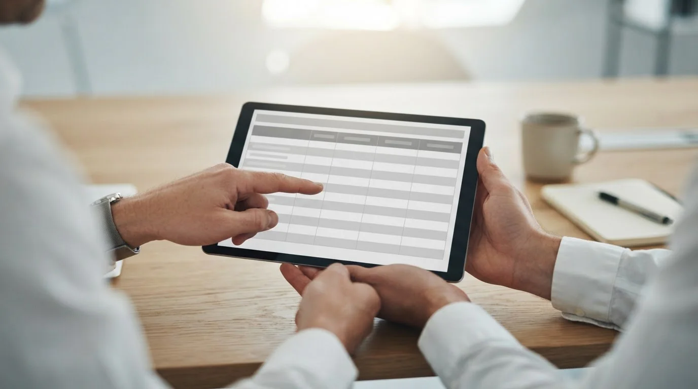 Vergleichstabelle verschiedener Sportwetten-Anbieter auf Tablet-Bildschirm