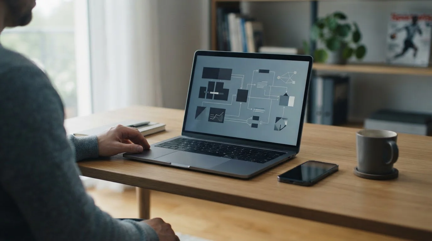 Laptop mit Online-Banking-Oberfläche für Trustly-Zahlungen bei Sportwetten