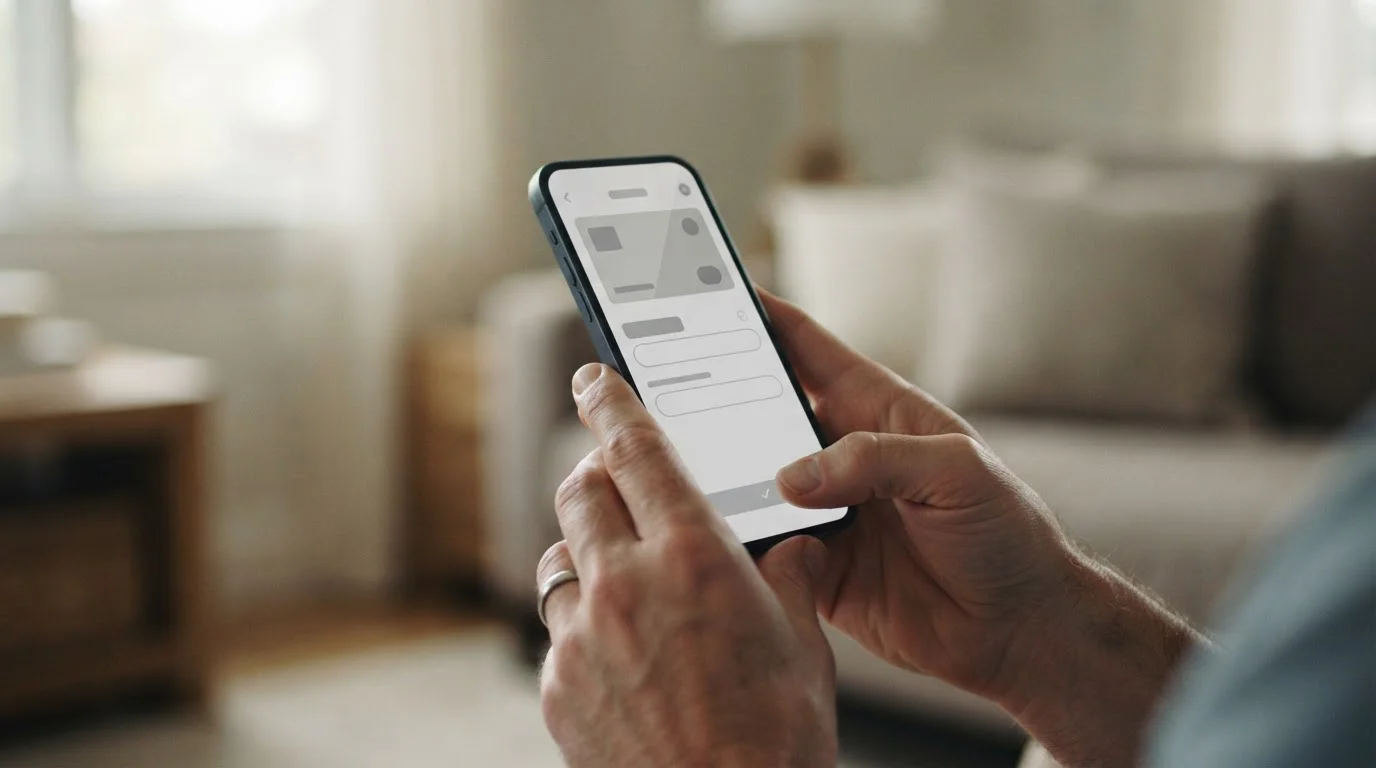 Einzahlungsvorgang auf dem Smartphone mit neutraler Benutzeroberfläche