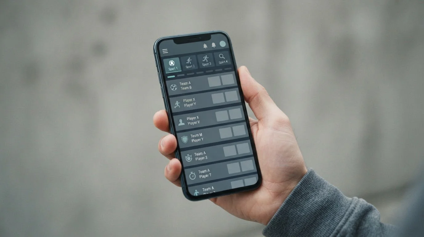 Smartphone mit Sportwetten-App in mobiler Nutzung