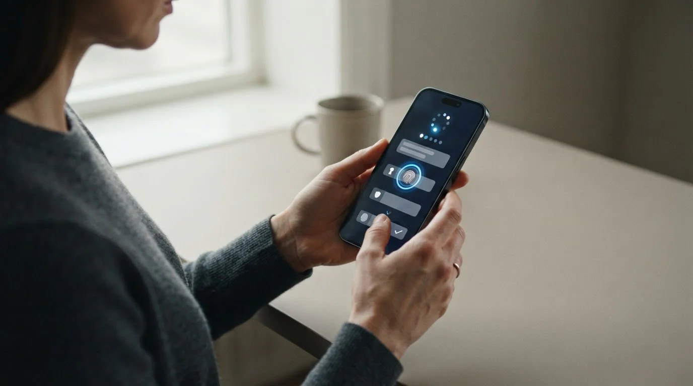 Smartphone mit mehrstufigem Authentifizierungsprozess bei einer Online-Zahlung